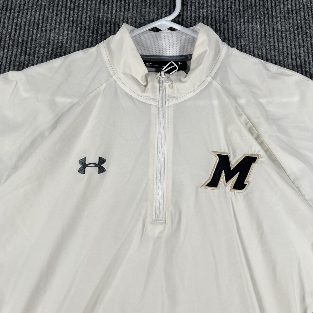 Missouri Tigers Mizzou Mens Jacket Medium White Under Armour Baseball‎ 1/4 Zip